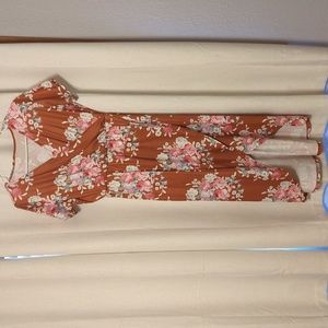 Orange Floral high-low dress